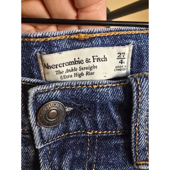 Abercrombie and Fitch ankle straight high rise denim jeans women's size 27 - Picture 2 of 8